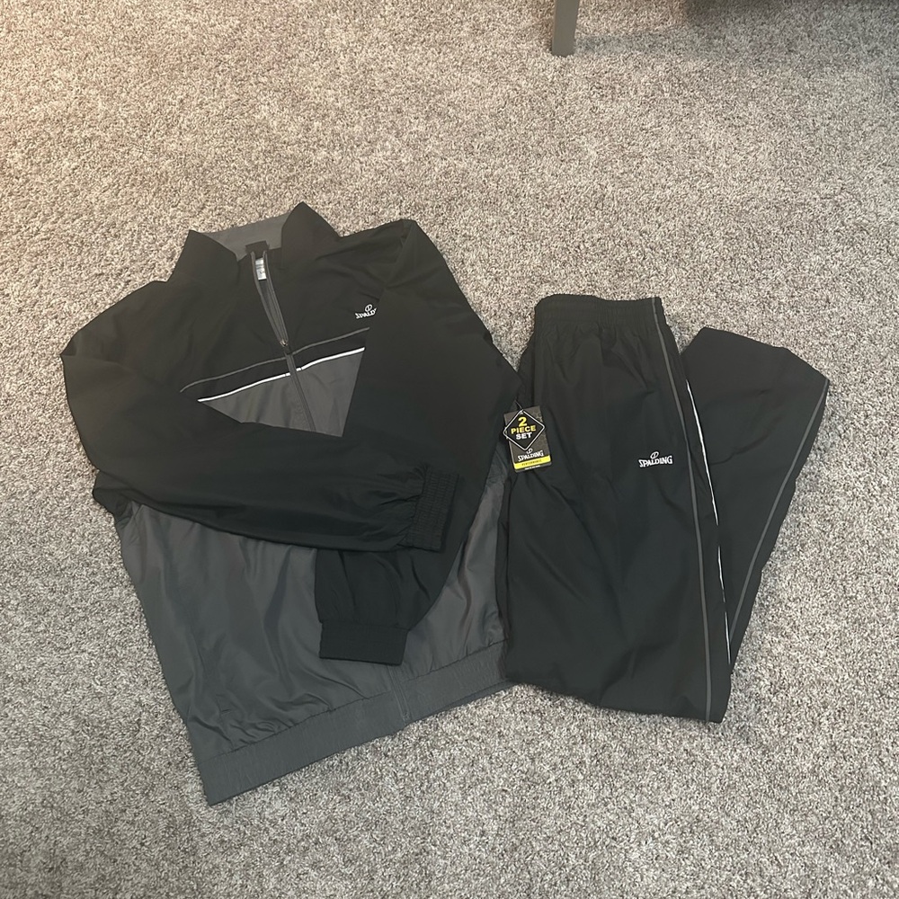 Spalding Black and Gray Tracksuit